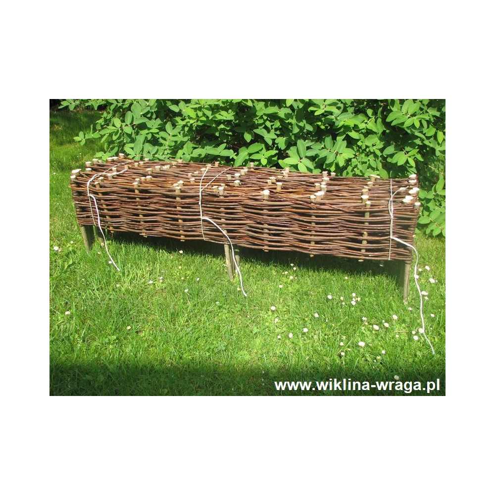 Płotek ogrodowy z wikliny, palisada ogrodowa z wikliny 120cmx20cm 5 sztuk